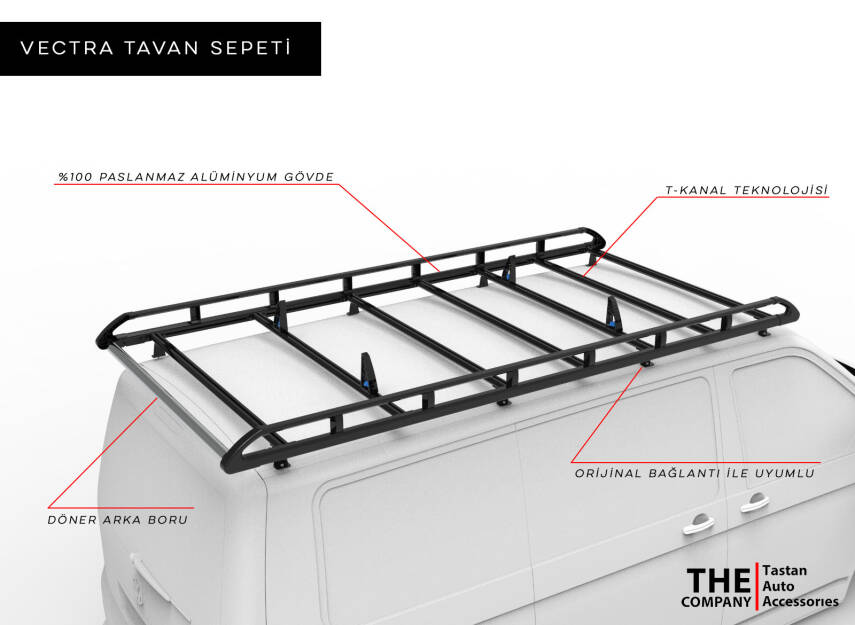VECTRA TAVAN SEPETİ - Volkswagen Transporter 2003-2016 (T5) Uzun Kasa - 1